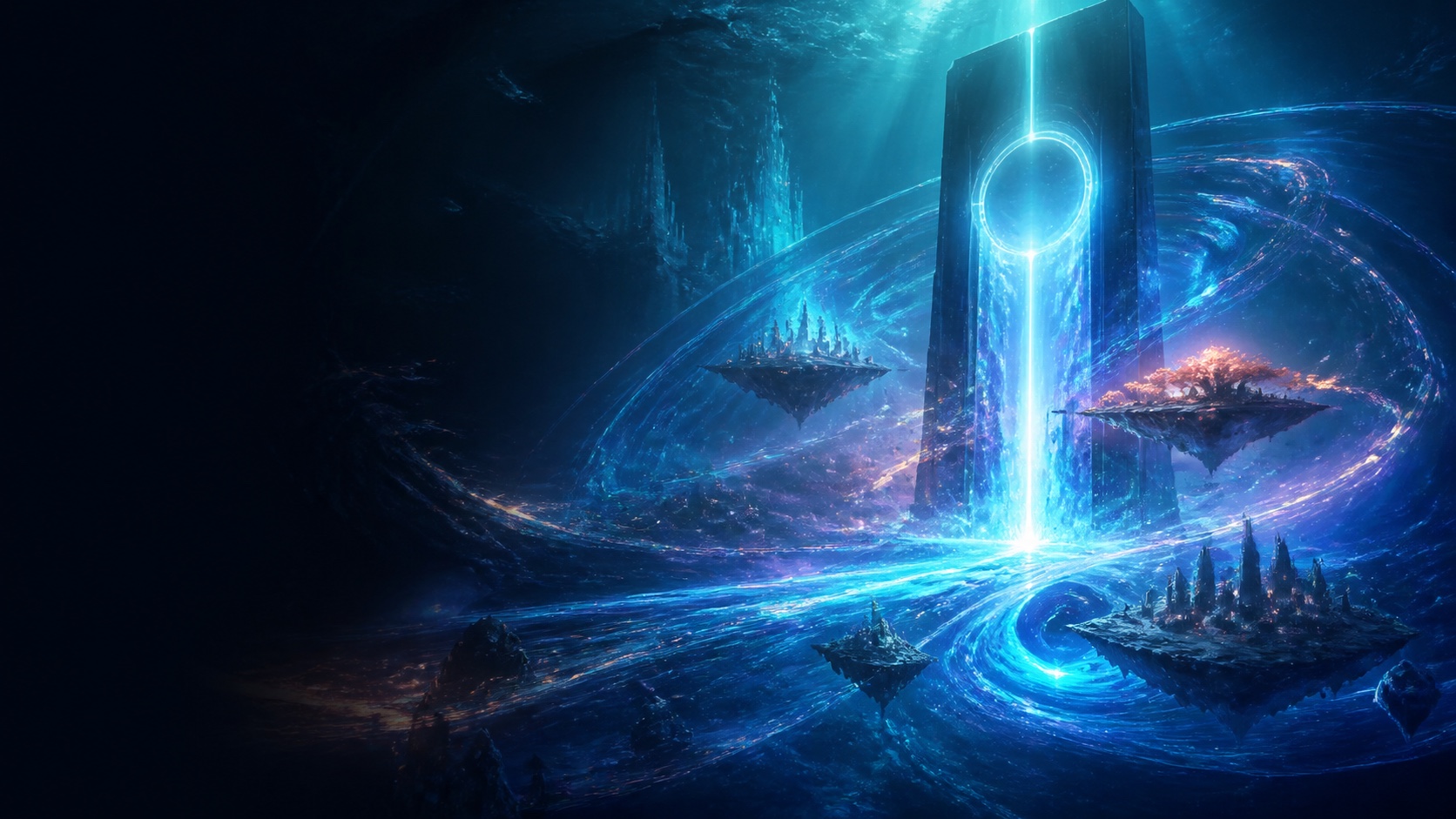 A luminous digital ocean connecting worlds and markets